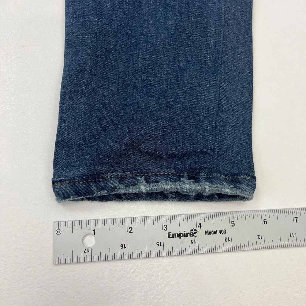Big‎ John Skinny Jeans Sz 32x29 Blue Distressed Stretch Denim Mens